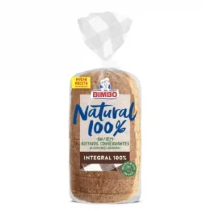 Pan de Molde Integral Natural 100% Bimbo 450 G.