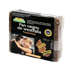 Mestemacher Pan Negro Suave Sabor Dulce 500 G.