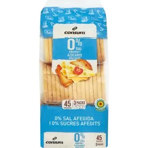 Pan Tostado 0% Sal y Azúcares Añadidos 45u 405 Gr