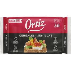 Pan Tostado Cereales y Semillas 36 Rebanadas Ortiz