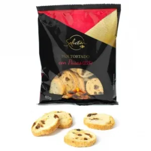 Pan Tostado con Pasas Carrefour Selección 80 G.