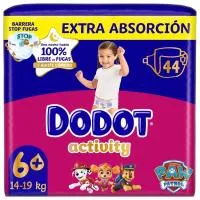 Pañal 14 Kg+ Talla 6 Extra Dodot Activity, Paquete 44 Uds