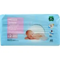 Pañal 3-5 Kg T2 Canales Super Absorbentes Eroski, Paquete 40 Uds