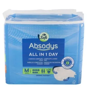 Pañal All In 1 Day Talla Mediana Absodys Carrefour Soft 20 Ud.