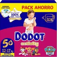 Pañal Extra Absoción Talla 5+ Dodot Activity, Caja 126 Uds