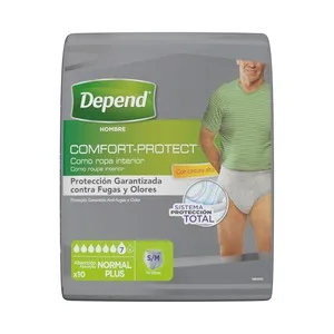 Depend Pañal Incontinencia Talla S/m para Hombres 10 Uds