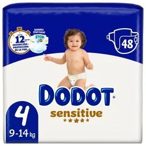 Pañal Sensitive Talla 4 9-14 Kg 48 u