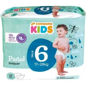 Pañal Talla 6 17-28 Kg 27 u
