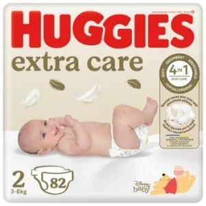 Pañales Extra Care Huggies T2 (3-6 Kg) 82 Ud.