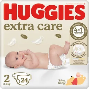 Pañales Hipoalergénicos Extra Care con Cuidado de la Piel 4 en 1 Talla 2 (3-6 Kg)  Huggies 24 Unidades
