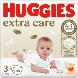 Pañales Hipoalergénicos Extra Care con Cuidado de la Piel 4 en 1 Talla 3 (6-10 Kg) Huggies
