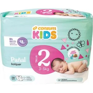 Pañales Talla 2 3-5 Kg 28 u
