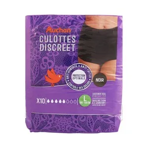 Producto Alcampo Pants (bragas) de Incontiencia Color Negro, Ultra Absorbentes, Talla L (100 - 135 Cm) 10 Uds.