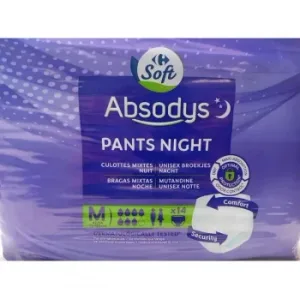 Pants para Incontinencia Noche Absodys Soft Carrefour 14 Ud.