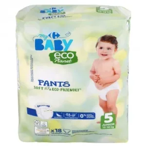 Pants Soft & Eco-friendly Ecológico My Carrefour Baby T5 (12-18 Kg) 18 Ud.