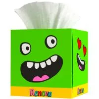 Pañuelo Facial Cubo Kids Renova, Caja 50 Uds