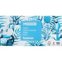 Pañuelo Facial Suave Eroski, Caja 100 Uds