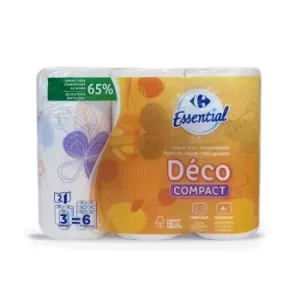 Papel de Cocina Déco Compact Carrefour Essential 3 Rollos.
