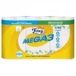 Papel de Cocina Mega3 Foxy 6 Rollos.