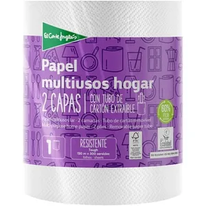 Papel de Cocina Multiusos 2 Capas con Tubo de Cartón Extraible el Corte Ingles 1 Unidad
