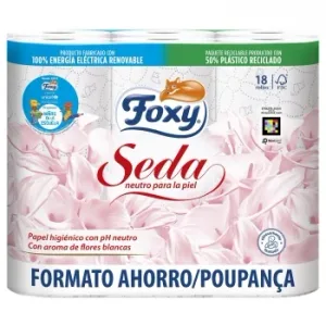 Papel Higiénico 3 Capas Seda Foxy 18 Rollos.