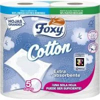 Papel Higiénico 5 Capas Cotton Foxy, Paquete 4 Rollos