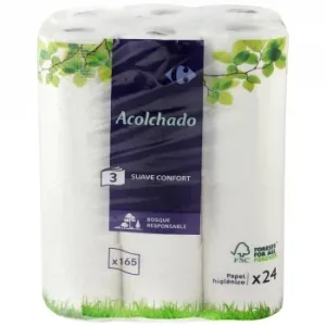 Papel Higiénico Acolchado Carrefour 24 Rollos