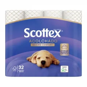 Papel Higiénico Acolchado Scottex 32 Rollos.