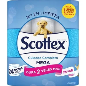 Papel Higiénico Cuidado Completo Mega 2 Capas  Scottex 23.93 Unidad