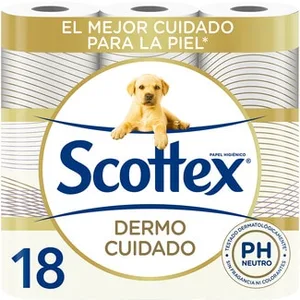 Papel Higiénico Dermo Cuidado Ph Neutro 3 Capas Scottex 18.04 Unidad