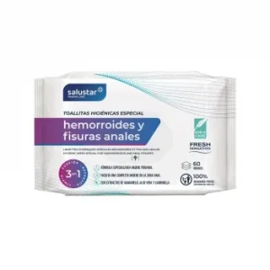 Papel Higiénico Húmedo Especial Hemorroides y Fisuras Anales Salustar 60 Ud.
