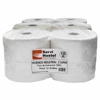 Papel Higiénico Industrial, 2 Capas, 12 Rollos CEL Pura