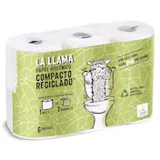 Papel Higiénico Reciclado Doble Rollo Dia la Llama 6 Unidades