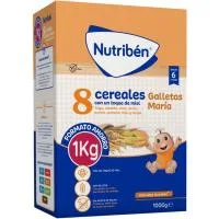 Papilla 8 Cereales C/ Miel y Galleta María Nutriben, Caja 1000 G