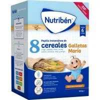 Papilla 8 Cereales con Galleta desde 6º Mes Nutriben, Caja 600 G