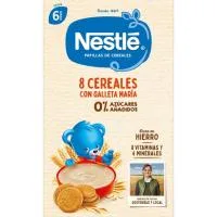 Papilla 8 Cereales con Galletas Nestlé, Caja 475 G
