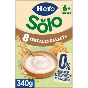 Papilla de 8 Cereales con Galleta 0% Azúcares Producidos ni Añadidos desde 6 Meses Hero Solo