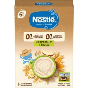 Papilla de Multicereales y Frutas desde 6 Meses 0% Azúcares Añadidos Nestle