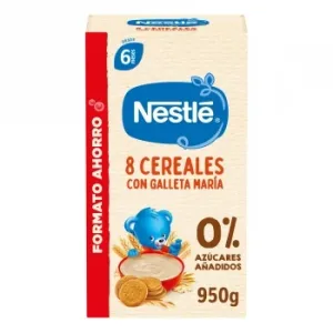 Papilla Infantil desde 6 Meses 8 Cereales con Galleta María Nestlé sin Azúcar Añadido 950 G.