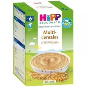 Papilla Infantil desde 6 Meses Cereales Integrales Muticereales Ecológico Hipp Biológico sin Lactosa 400 G.