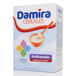 Papilla Infantil desde los 5 Meses  8 Cereales Damira sin Lactosa 600 G