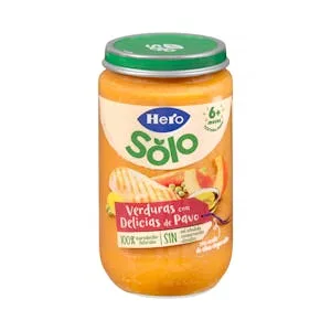 Papilla Verduritas con Delicias de Pavo Hero Solo Natur +6 Meses 0.235 KG