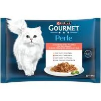 Gelatina para Gato Gourmet Perle, Pack 4x85 G