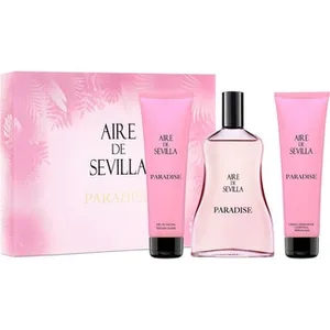 Paradise Estuche con Eau de Toilette Femenina Spray 150 Ml + Crema Hidratante + Gel de Ducha Tubo 100 Ml Aire de Sevilla