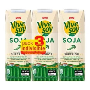 Pascual Bebida Vegetal (100%) de Soja Calidad Superior 3 X 250 Ml. 750 ML