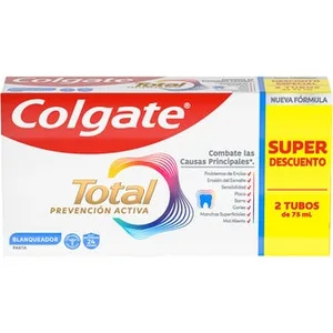Pasta de Dientes Blanqueador Protección 24 H Pack 2 Colgate Total