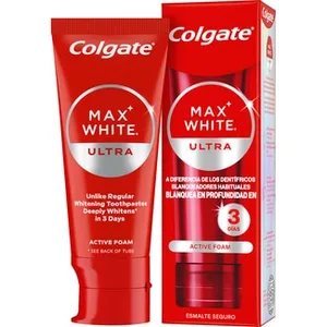Pasta de Dientes Blanqueadora Ultra Active Foam Dientes Más Blancos en 3 Días Colgate MAX White