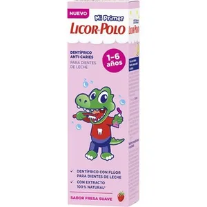 Pasta de Dientes de Leche Anti-caries Sabor Fresa Suave de 1 a 6 Años Licor del Polo