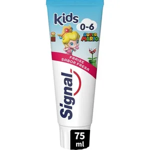 Pasta de Dientes Infantil Super Mario 0-6 Años Sabor Fresa Signal