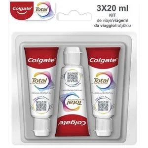 Pasta de Dientes Original Formato Viaje Pack 3 Colgate Total